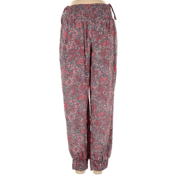 Perry Walker Collective Silk Floral Paisley Smocked Jogger Pants Small - Picture 1 of 7